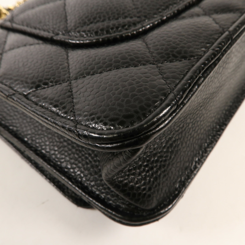 CHANEL 牛皮皮革WOC Wallet On Chain金扣鏈帶肩背袋-8