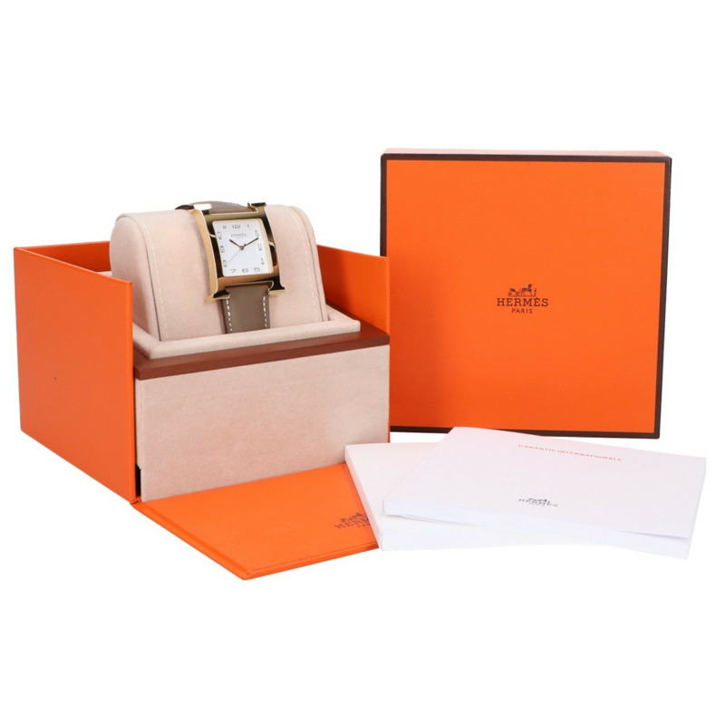 愛馬仕 HH1.801.131 H 手錶石英腕錶 Etoupe 金色男式-6