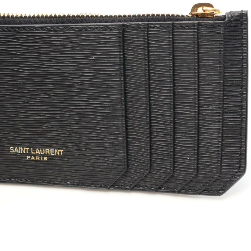 SAINT LAURENT PARIS Fragment Zip Pouch 零錢包 609362AACK61000 皮革 黑色 全新 中性款-4