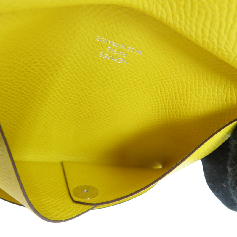 黃色 Epsom牛皮 Calvi Duo 零錢包 U刻【HERMES 愛馬仕】-5