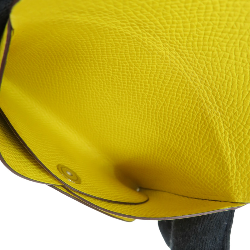 黃色 Epsom牛皮 Calvi Duo 零錢包 U刻【HERMES 愛馬仕】-7