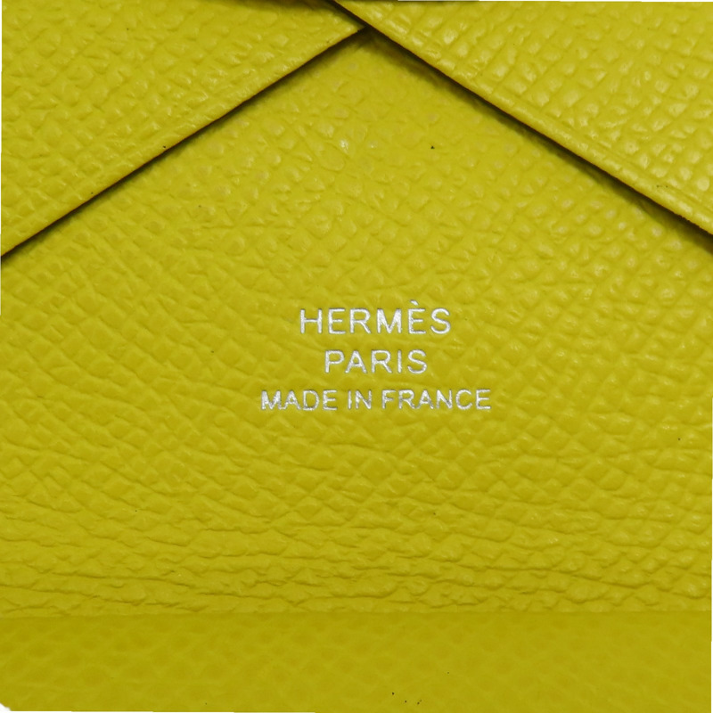 黃色 Epsom牛皮 Calvi Duo 零錢包 U刻【HERMES 愛馬仕】-8