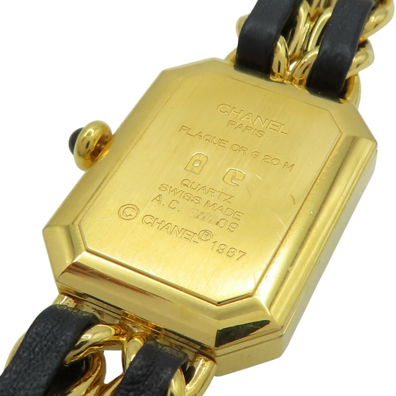 黑色 錶盤 皮革鍊帶 Premiere L 腕錶 H0001【CHANEL 香奈兒】 H0001-7