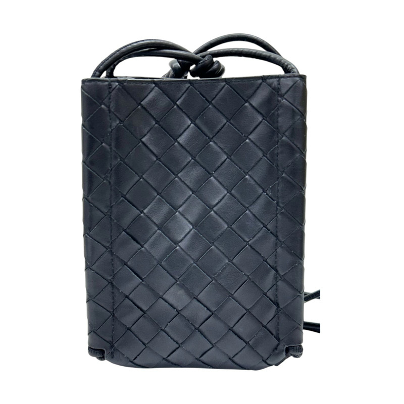 黑色 羊革編織 Mini The Knot 肩背包【BOTTEGA VENETA BV 寶緹嘉】-0