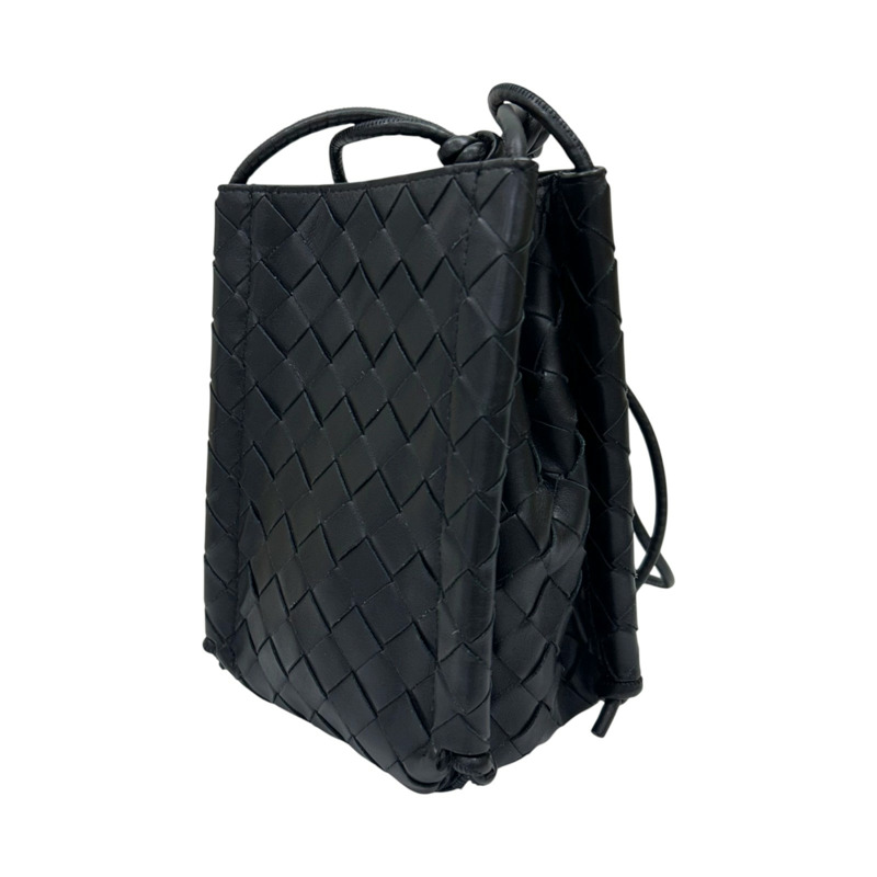 黑色 羊革編織 Mini The Knot 肩背包【BOTTEGA VENETA BV 寶緹嘉】-2
