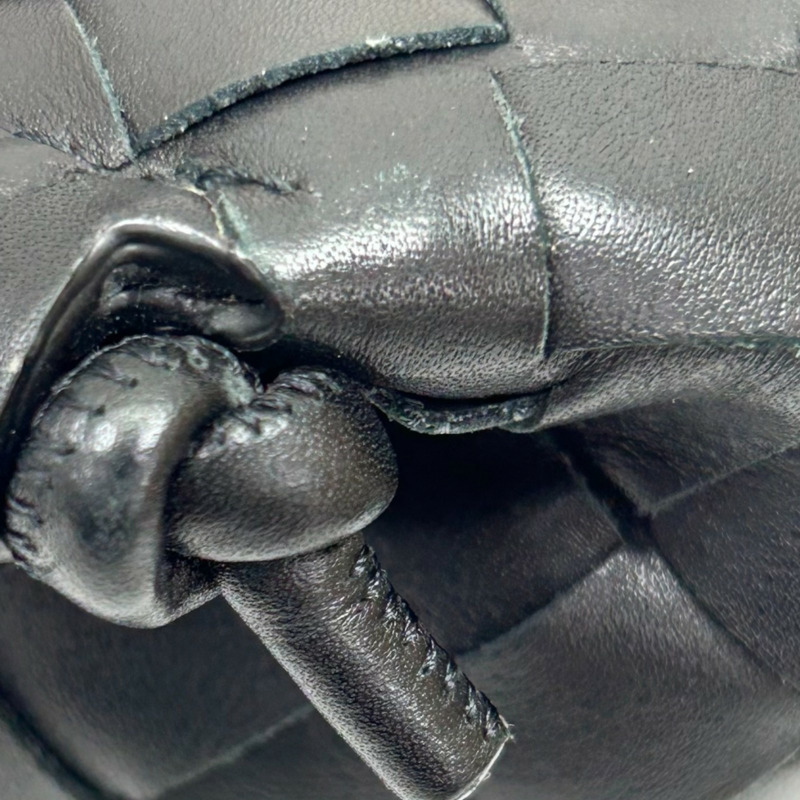 黑色 羊革編織 Mini The Knot 肩背包【BOTTEGA VENETA BV 寶緹嘉】-9