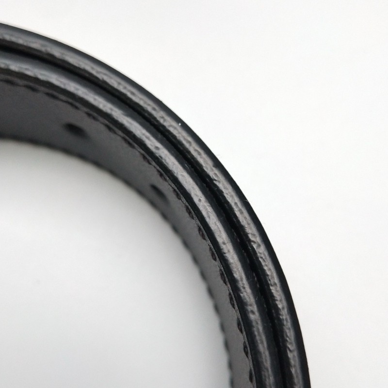 Gucci GG Marmont牛皮純色雙G Logo金屬扣腰帶-5