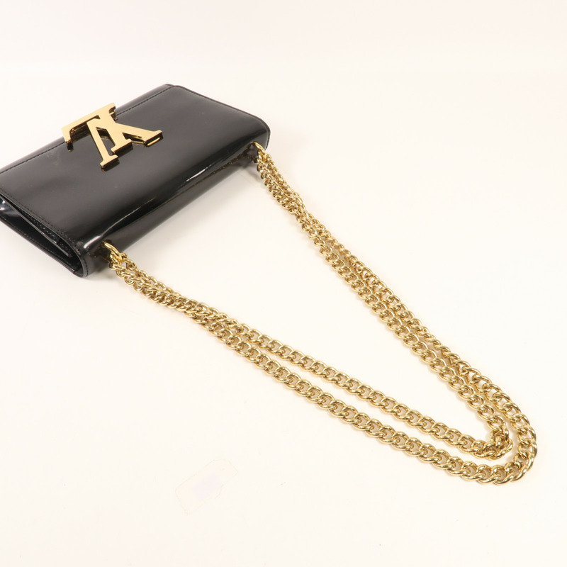 LOUIS VUITTON Vernis Louise MM金扣鏈帶肩背袋-4