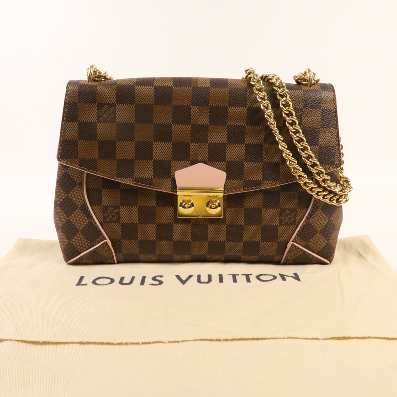 LOUIS VUITTON Damier Caissa金扣鏈帶肩背袋-13