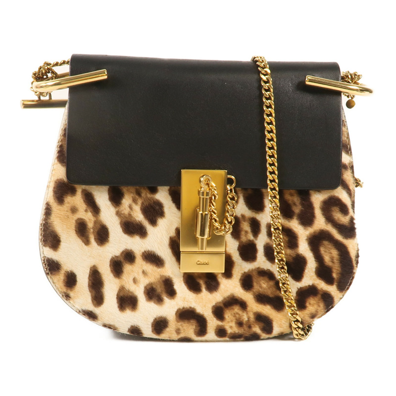 Chloe 馬毛Chain Shoulder金扣鏈帶肩背袋-0