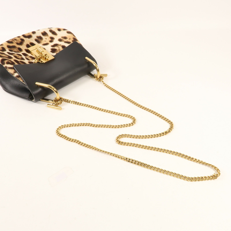 Chloe 馬毛Chain Shoulder金扣鏈帶肩背袋-4