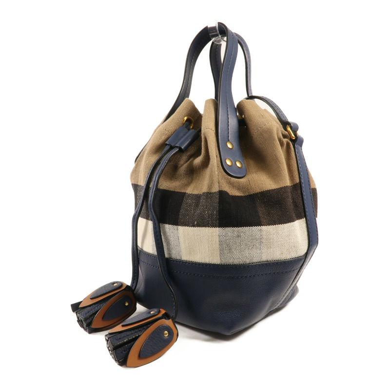 BURBERRY 帆布Shoulder Bag金扣手挽肩背兩用袋-1