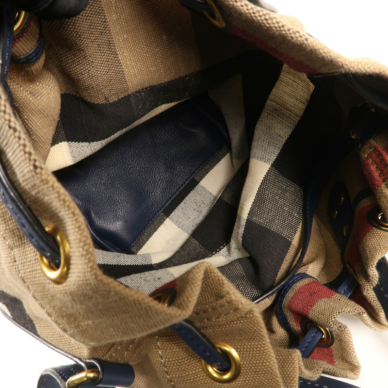 BURBERRY 帆布Shoulder Bag金扣手挽肩背兩用袋-4