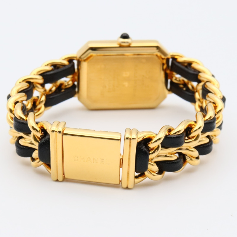 CHANEL Premiere S 手錶,GP(鍍金),皮革,女士,黑色,H0001-3