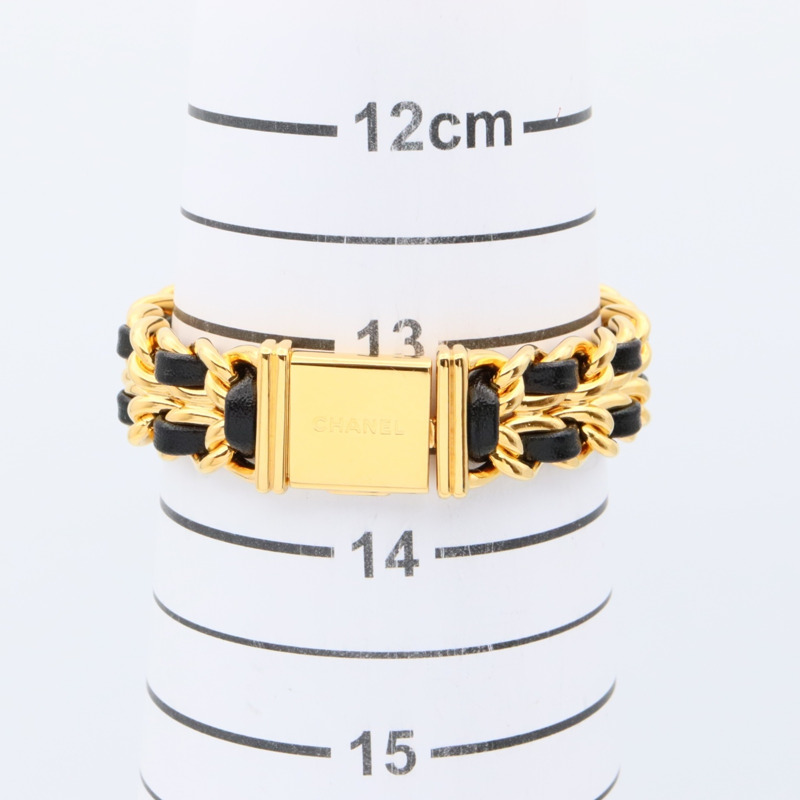 CHANEL Premiere S 手錶,GP(鍍金),皮革,女士,黑色,H0001-6