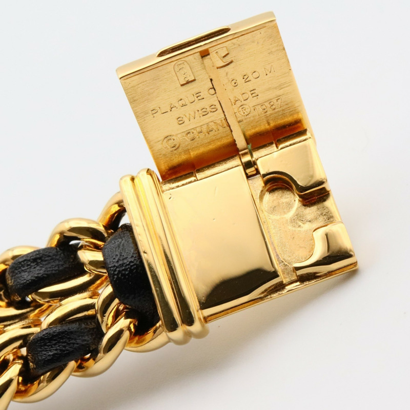 CHANEL Premiere S 手錶,GP(鍍金),皮革,女士,黑色,H0001-13