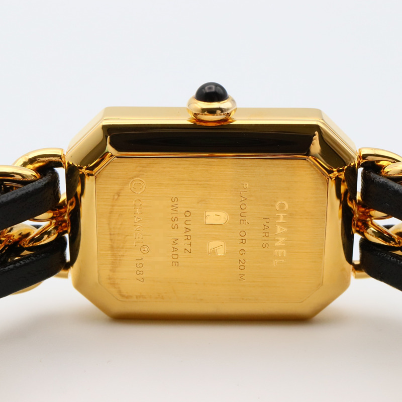 CHANEL Premiere S 手錶,GP(鍍金),皮革,女士,黑色,H0001-4