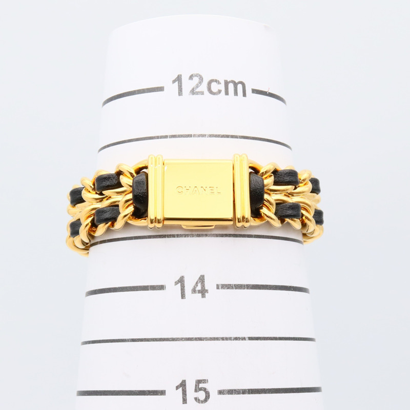 CHANEL Premiere S 手錶,GP(鍍金),皮革,女士,黑色,H0001-6