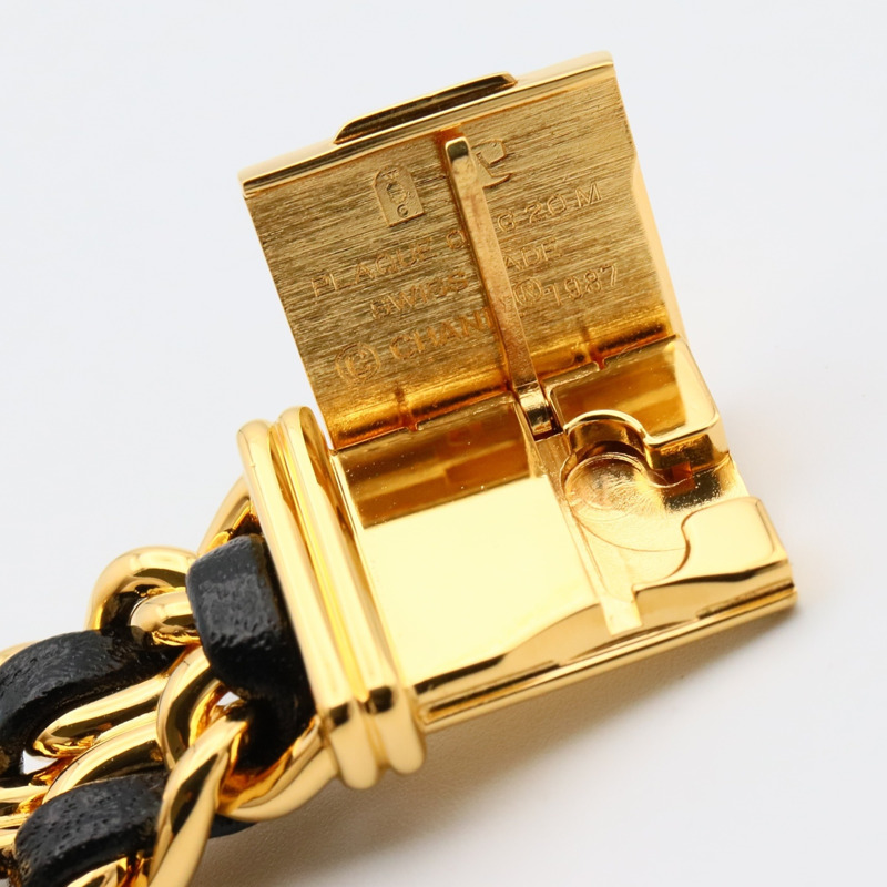CHANEL Premiere S 手錶,GP(鍍金),皮革,女士,黑色,H0001-10