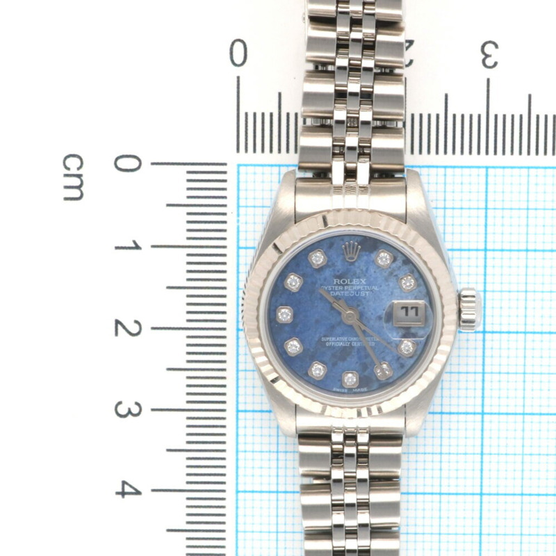 勞力士 Datejust Oyster Perpetual 腕錶,不鏽鋼,79174G,自動上鍊,已檢修和重新加工,序號 A,女士腕錶,10 顆鑽石,方鈉石-10