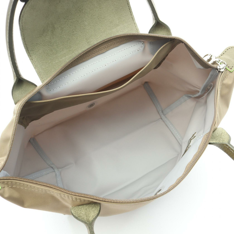 Longchamp Le Pliage 綠色 S 托特包 L1621919M04 帆布皮革卡其色新款女款-2