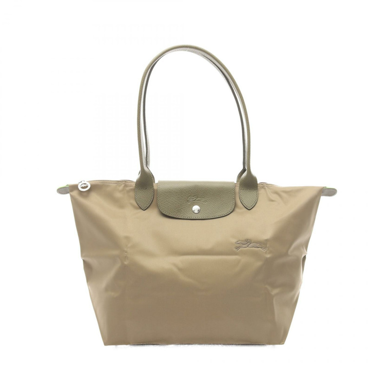 Longchamp Le Pliage 綠色 L 單肩包 L1899919M04 帆布皮革卡其色新款女款-0