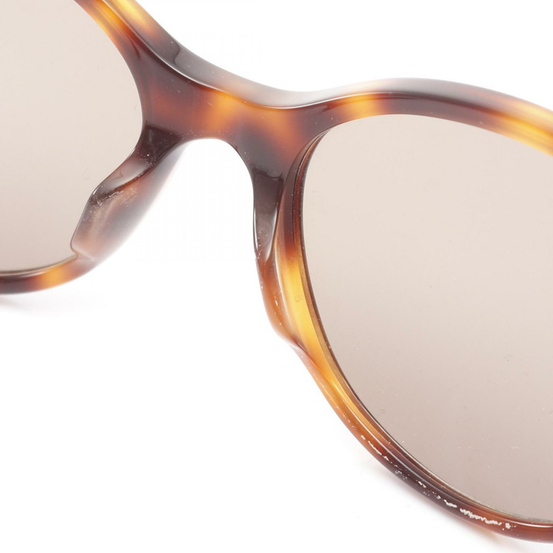 香奈兒 CC 標誌絲帶太陽眼鏡眼鏡塑膠棕色二手女款 COCO 標誌-5