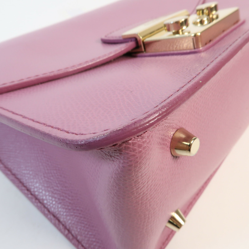 Furla 牛皮皮革Chain Shoulder金扣鏈帶肩背袋-5