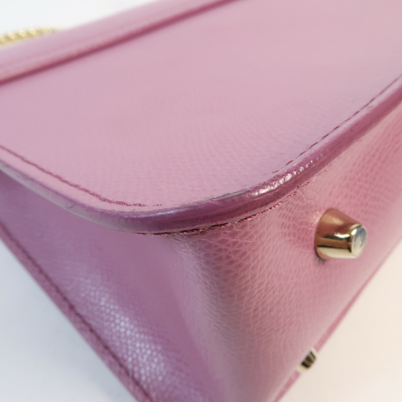 Furla 牛皮皮革Chain Shoulder金扣鏈帶肩背袋-7