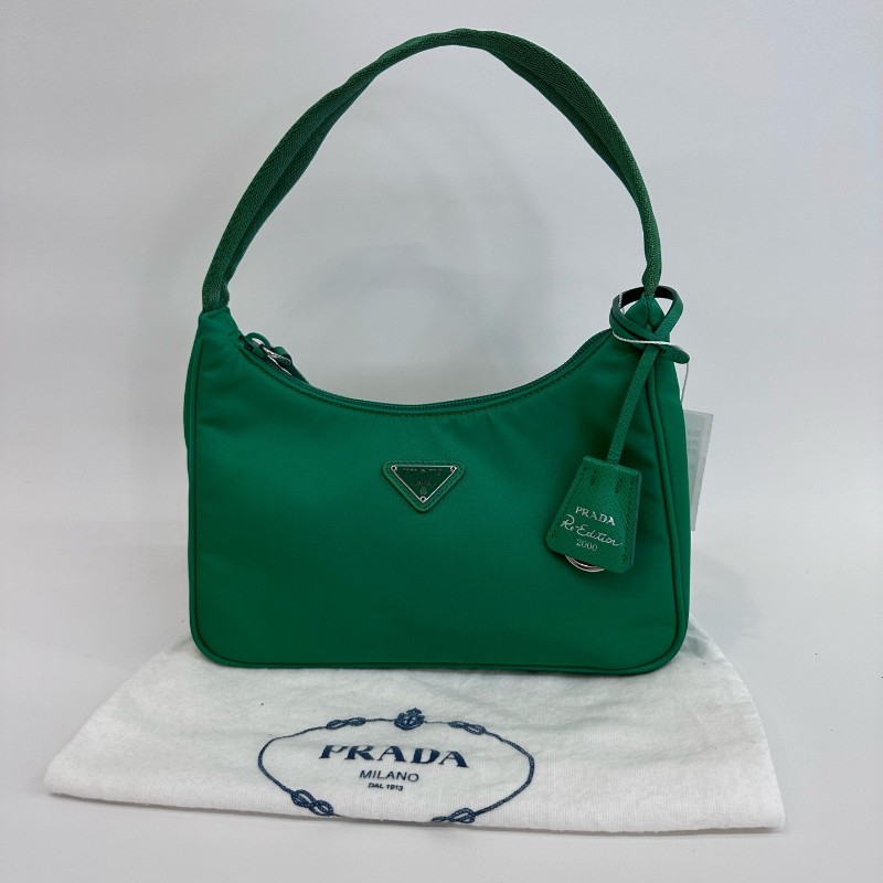 Prada 綠色hobo肩背包 手提包 底長23cm-0