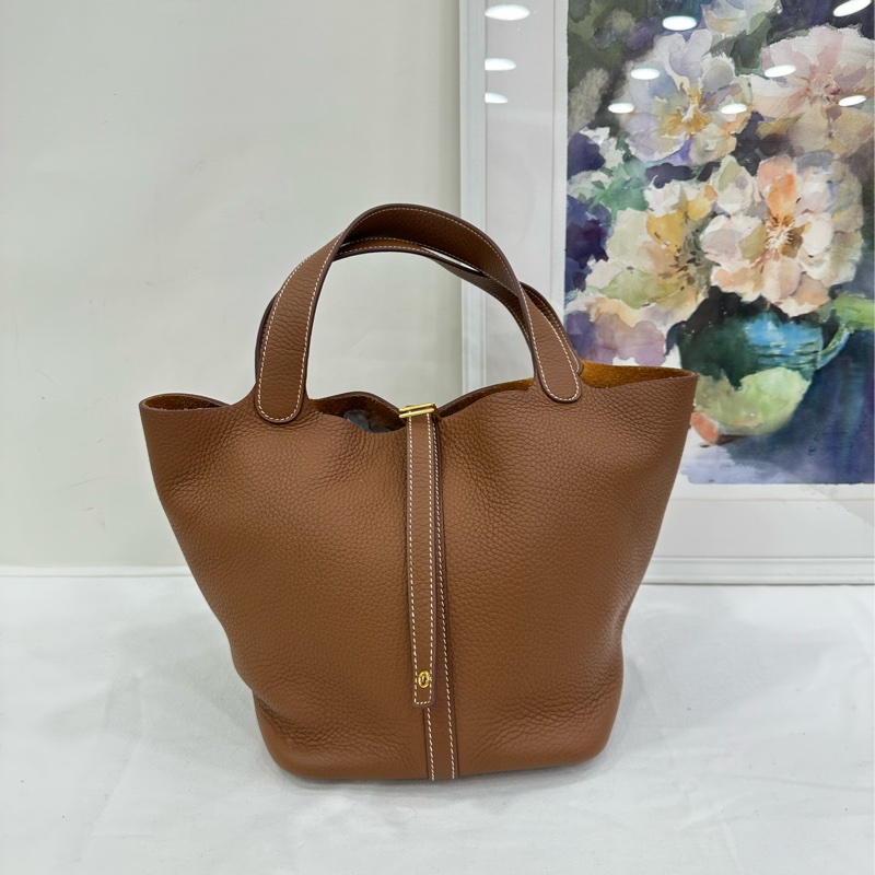 Hermes 愛馬仕 Picotin22 菜籃22 金棕金扣 U刻-1