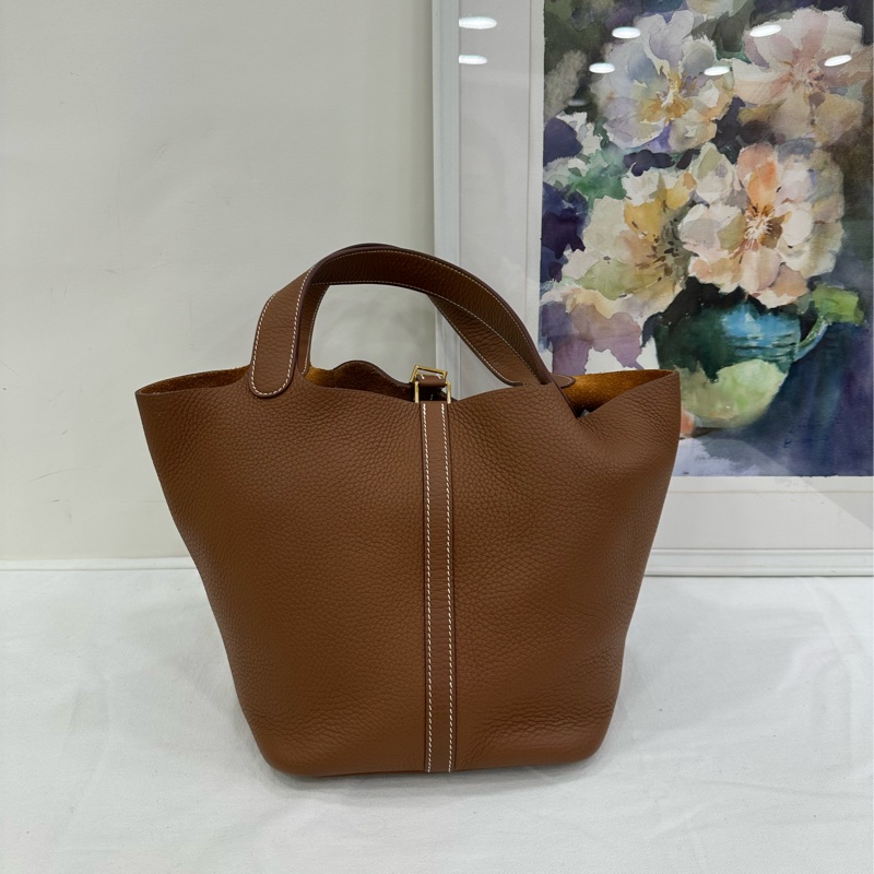 Hermes 愛馬仕 Picotin22 菜籃22 金棕金扣 U刻-2