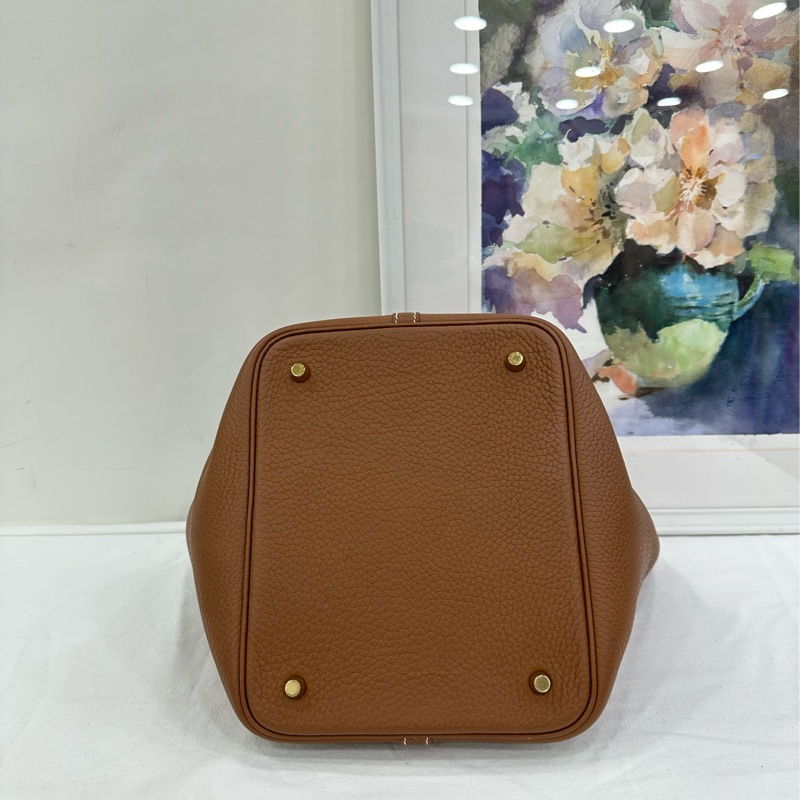Hermes 愛馬仕 Picotin22 菜籃22 金棕金扣 U刻-4