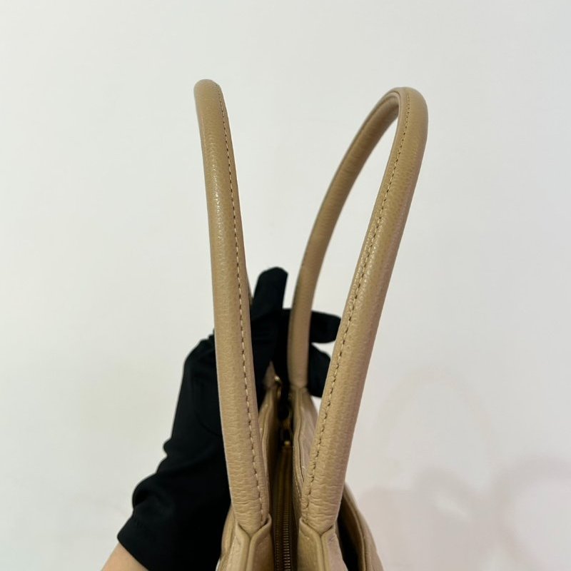 CHANEL米色荔枝金幣包-10