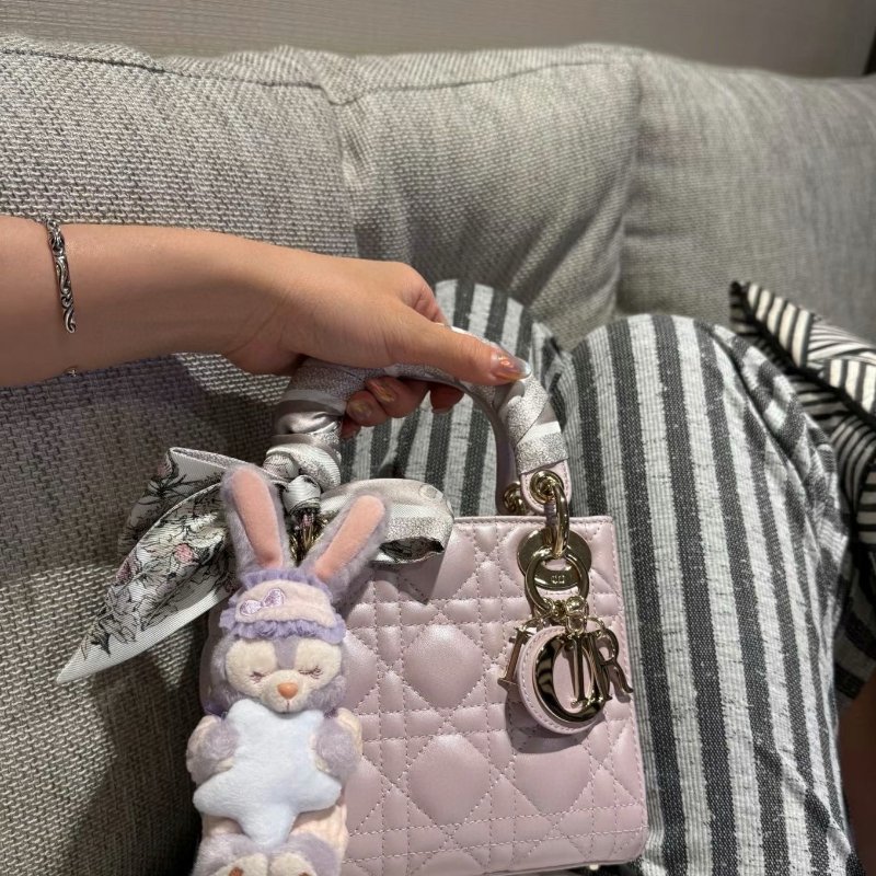 Dior lady Dior 珠光紫三格戴妃-5