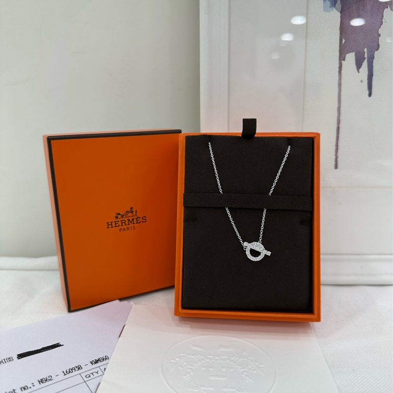 (全新)hermes愛馬仕 小Q白金項鍊 全新 25年10月購證-0