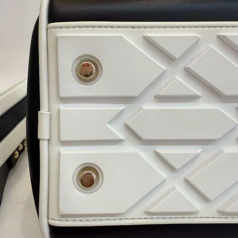 DIOR Vibe 中號 黑色牛皮藤格紋肩背包手提包-10