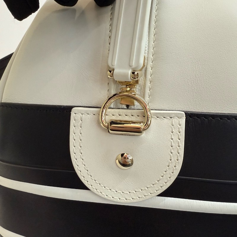 DIOR Vibe 中號 黑色牛皮藤格紋肩背包手提包-13