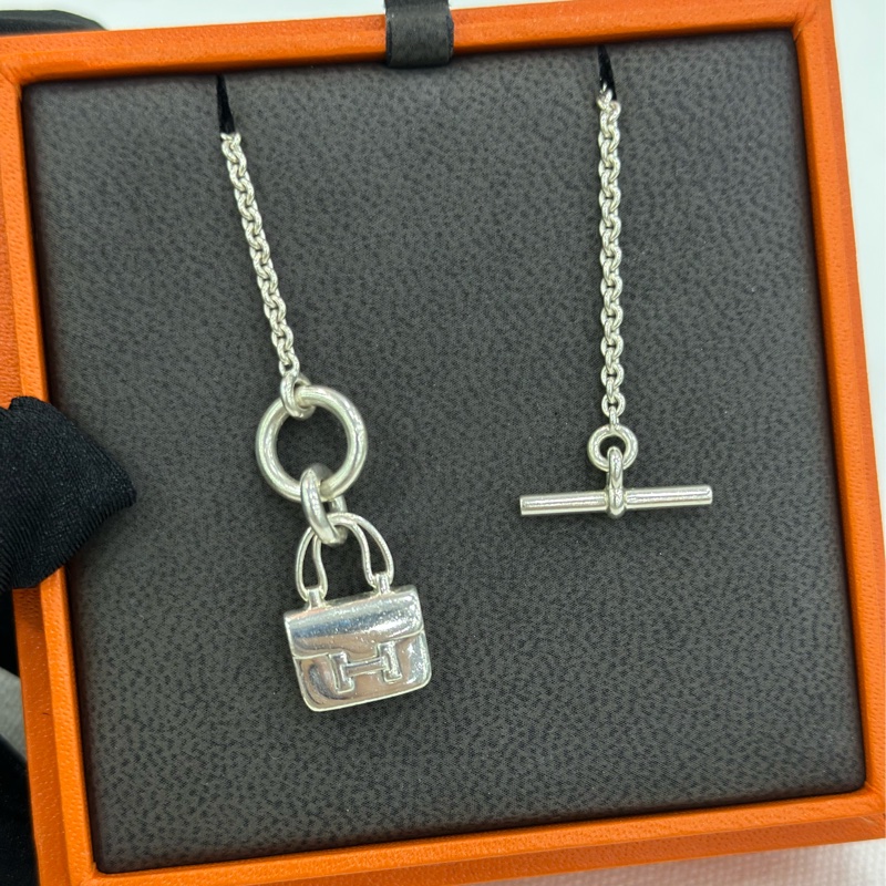 HERMES愛馬仕 Amulettes Constance項鍊 康康銀項鍊-2