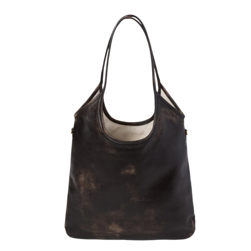 【MIU MIU】Ivy 仿舊 皮革 手袋 托特包 肩背包 咖啡棕色 5BG231-2