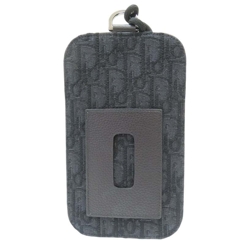 黑色 緹花帆布 手機包【Dior 迪奧】-1