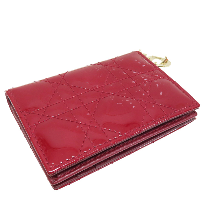 紅色 漆皮皮革 扣式名片夾【Dior 迪奧】-2