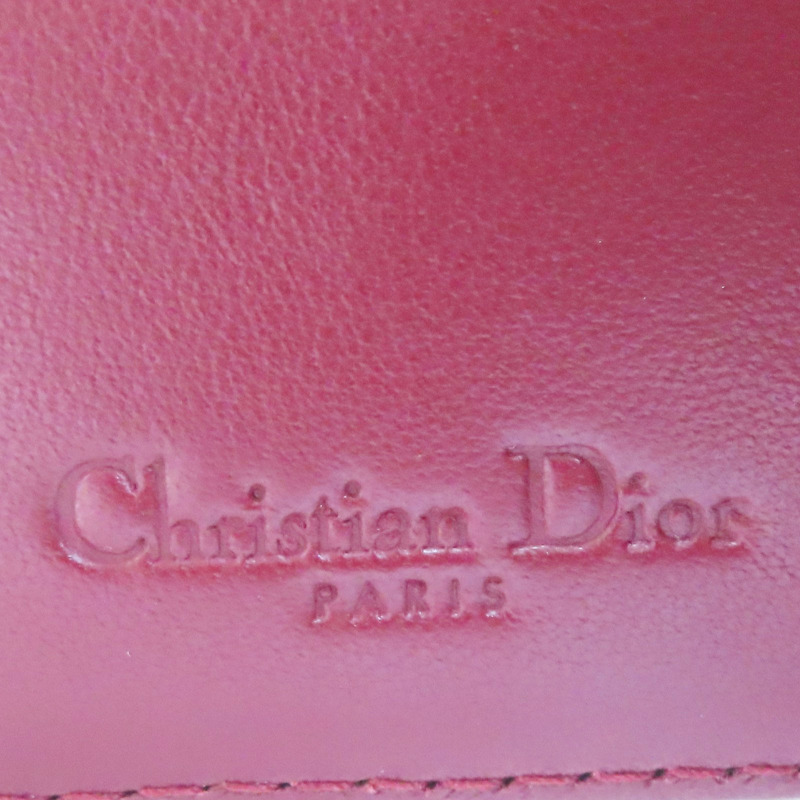 紅色 漆皮皮革 扣式名片夾【Dior 迪奧】-5