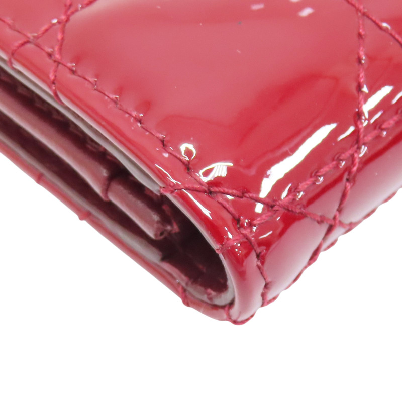 紅色 漆皮皮革 扣式名片夾【Dior 迪奧】-7