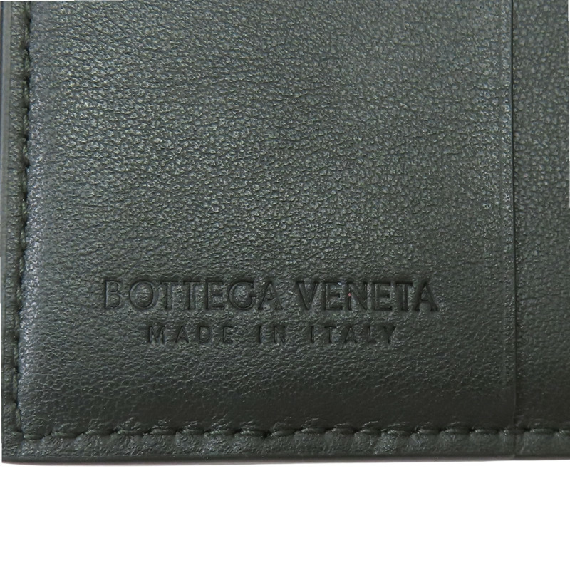 綠色 牛皮 Cassette 兩折 短夾【BOTTEGA VENETA 寶緹嘉】-6