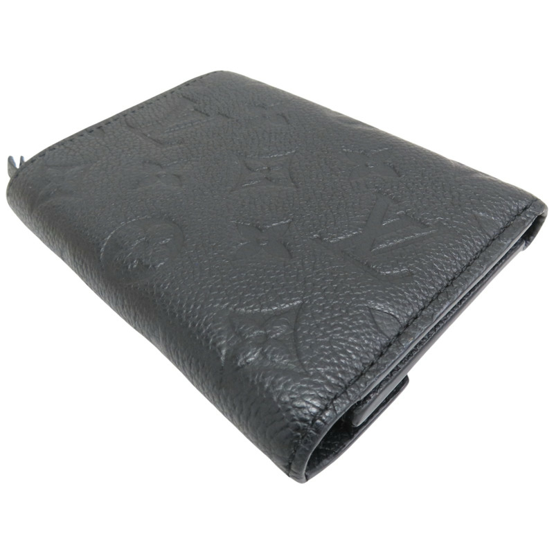 黑色牛皮 原花壓紋 扣式短夾 M64060 [LV Louis Vuitton 路易威登] M64060-3