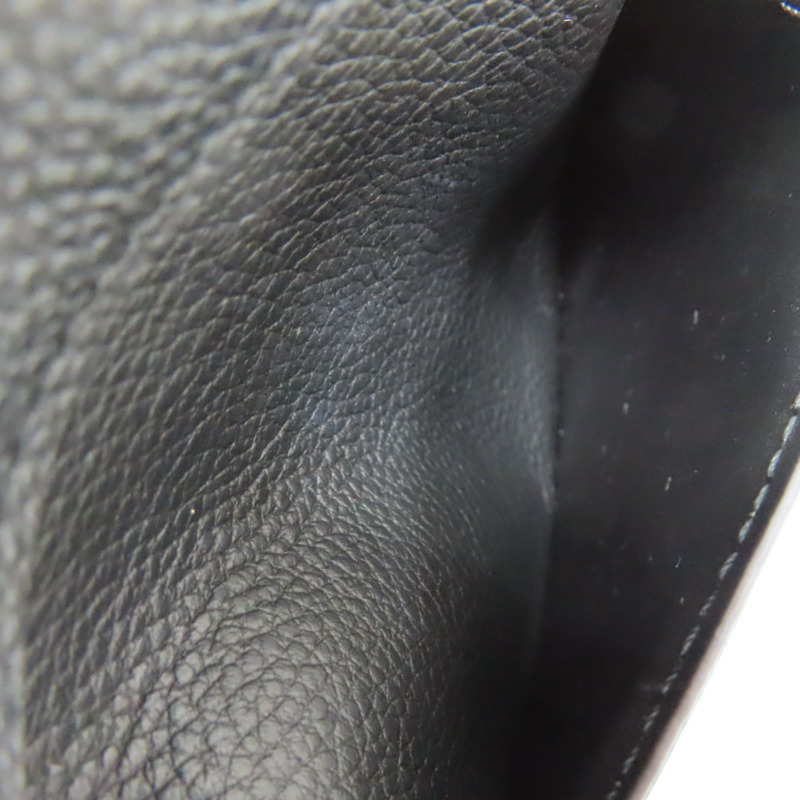 黑色牛皮 原花壓紋 扣式短夾 M64060 [LV Louis Vuitton 路易威登] M64060-6