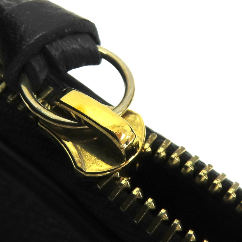 黑色牛皮 原花壓紋 扣式短夾 M64060 [LV Louis Vuitton 路易威登] M64060-18