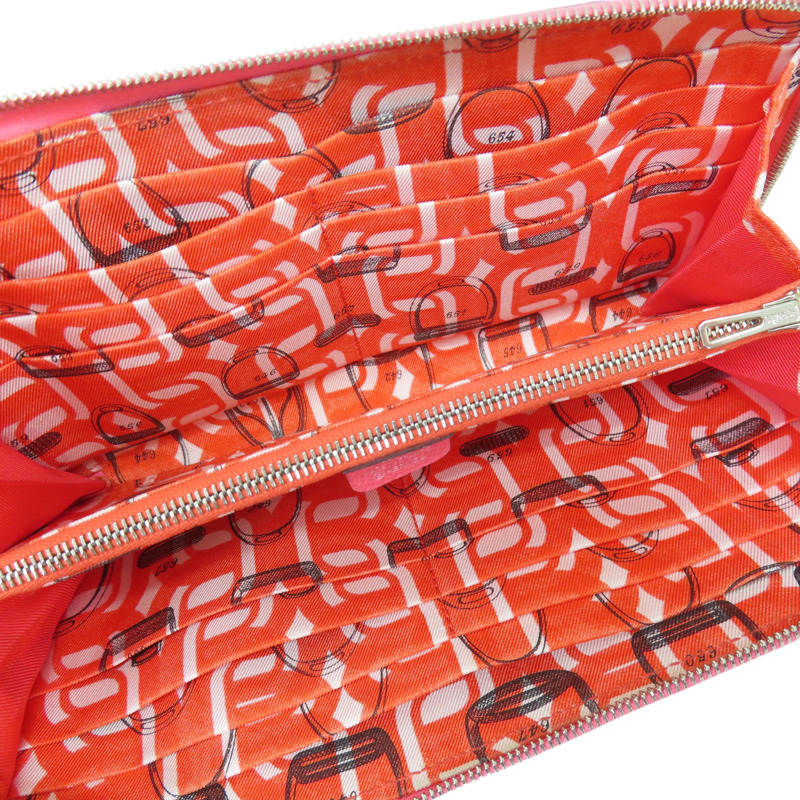 粉色 Epsom牛皮 Azap Silk'In 絲巾長夾 X刻【HERMES 愛馬仕】-4