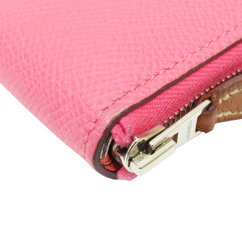 粉色 Epsom牛皮 Azap Silk'In 絲巾長夾 X刻【HERMES 愛馬仕】-11